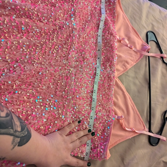 Pink Sequin Mini Dress - Picture 5 of 7